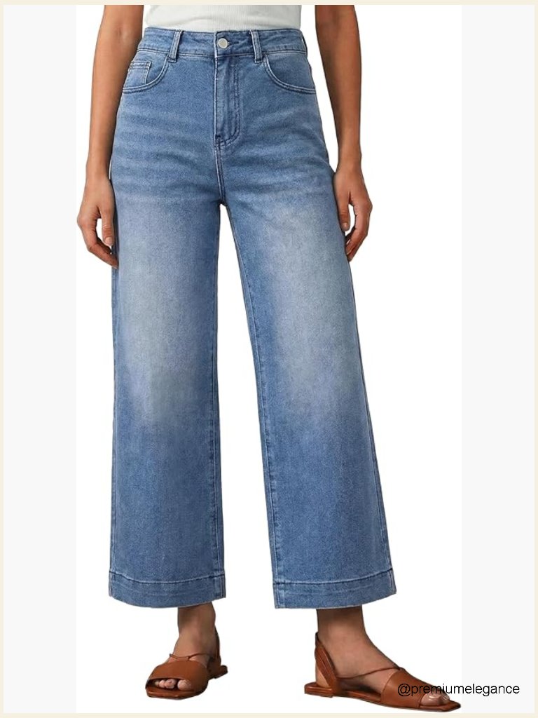 Wide Leg Distressed Jeans Stretchy Denim Y2k Vintage Trousers